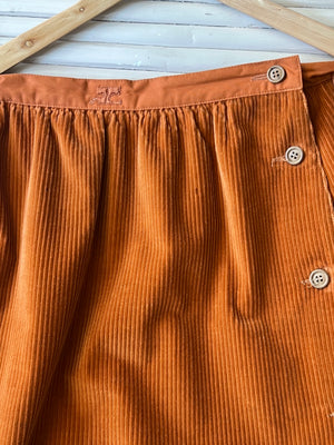 Courreges Burrnt Orange Cord Skirt