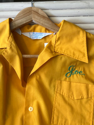Imperial Yellow Cotton Blend Bowling Shirt