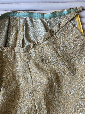 Vintage 1960s Gold Brocade Maxi Skirt