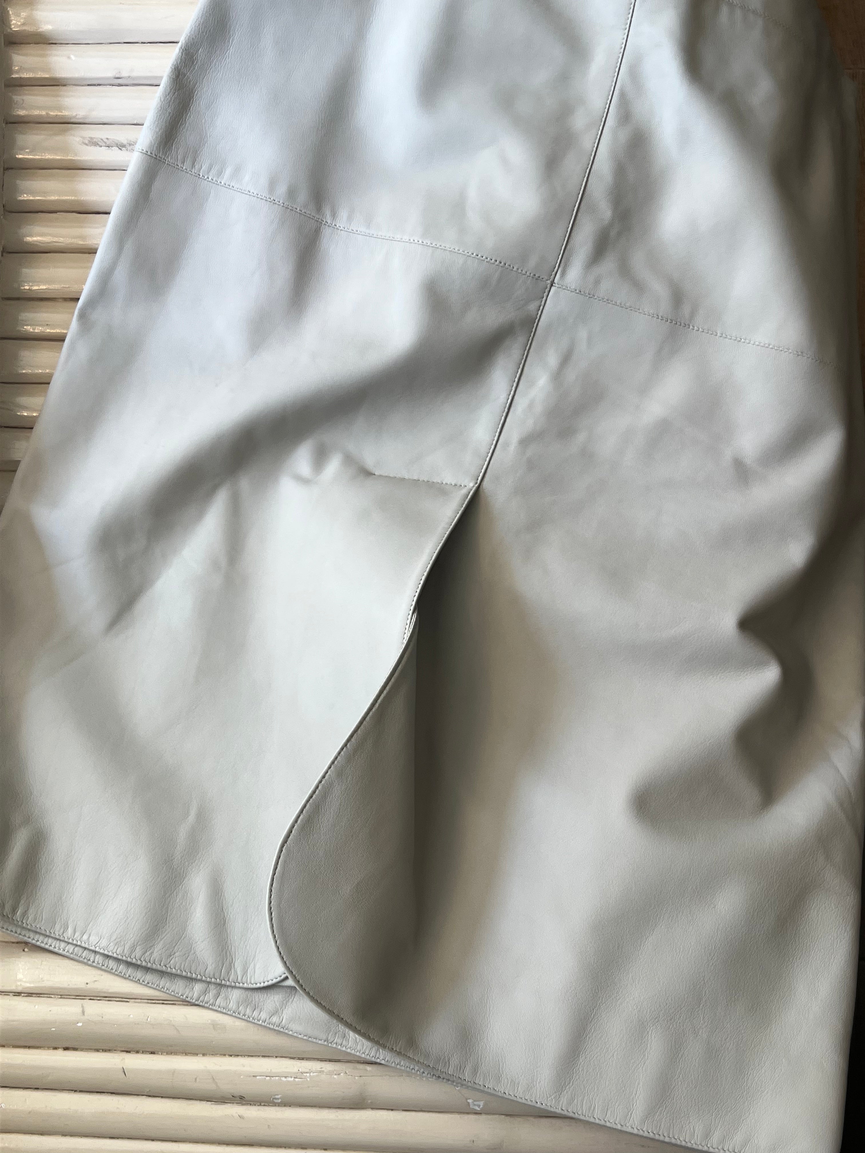 Armani Collezioni Grey Leather Skirt