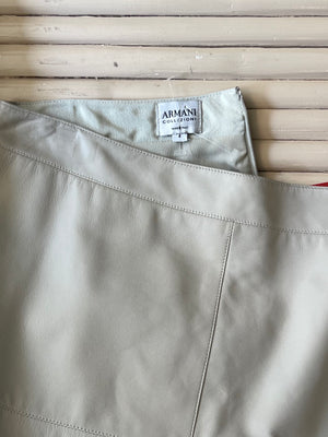 Armani Collezioni Grey Leather Skirt