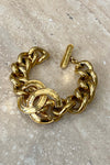 Chanel 24K Gold-plated CC Bracelet