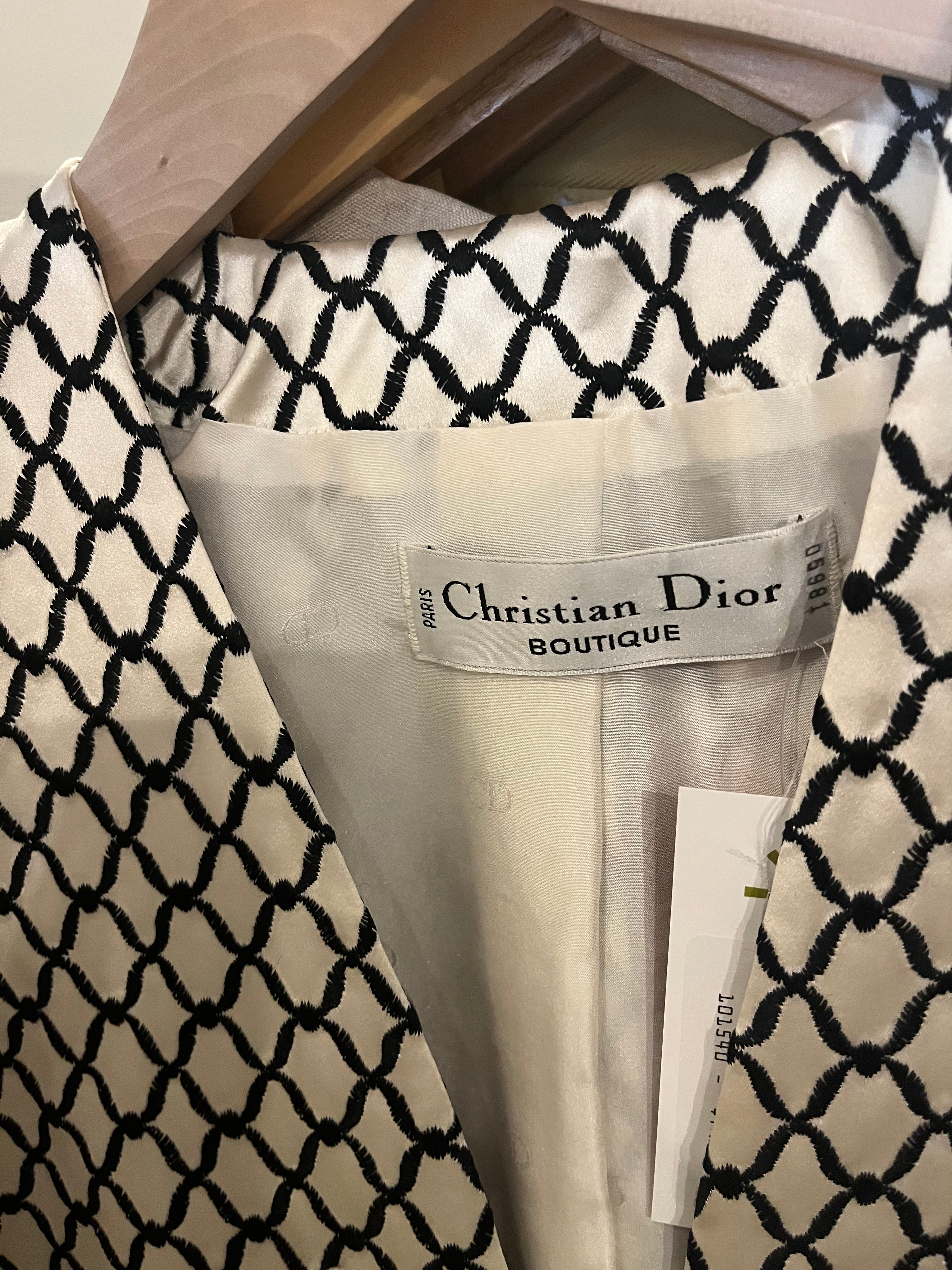 Christian Dior Demi-Couture Ivory Silk Embellished Jacket