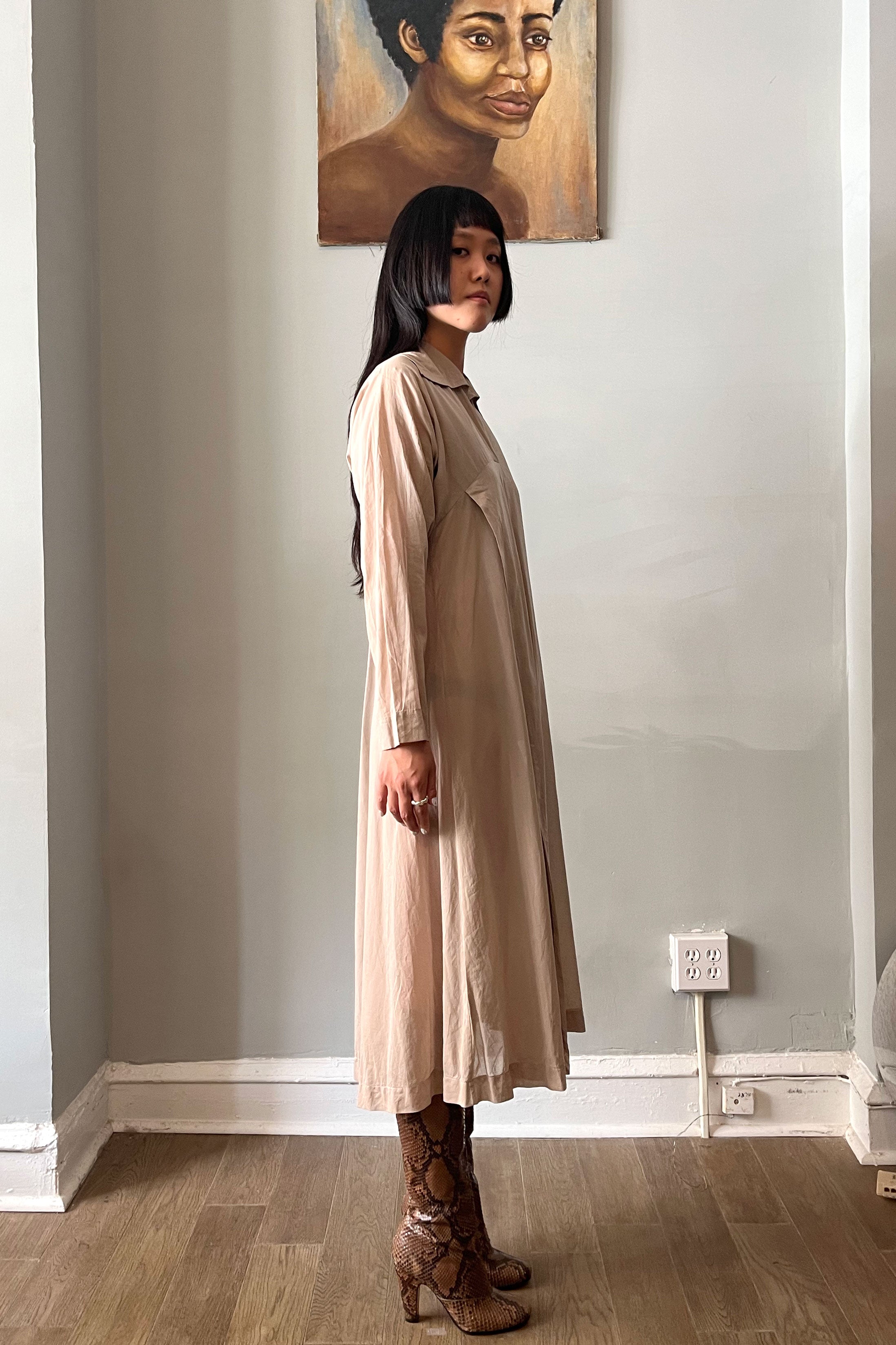 Issey Miyake Deadstock Cotton Shirt Dress Moore Vintage Archive Issey Miyake Deadstock Cotton Shirt Dress Moore Vintage Archive
