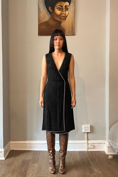 Martin Margiela Black Crepe Wrap Dress – Moore Vintage Archive