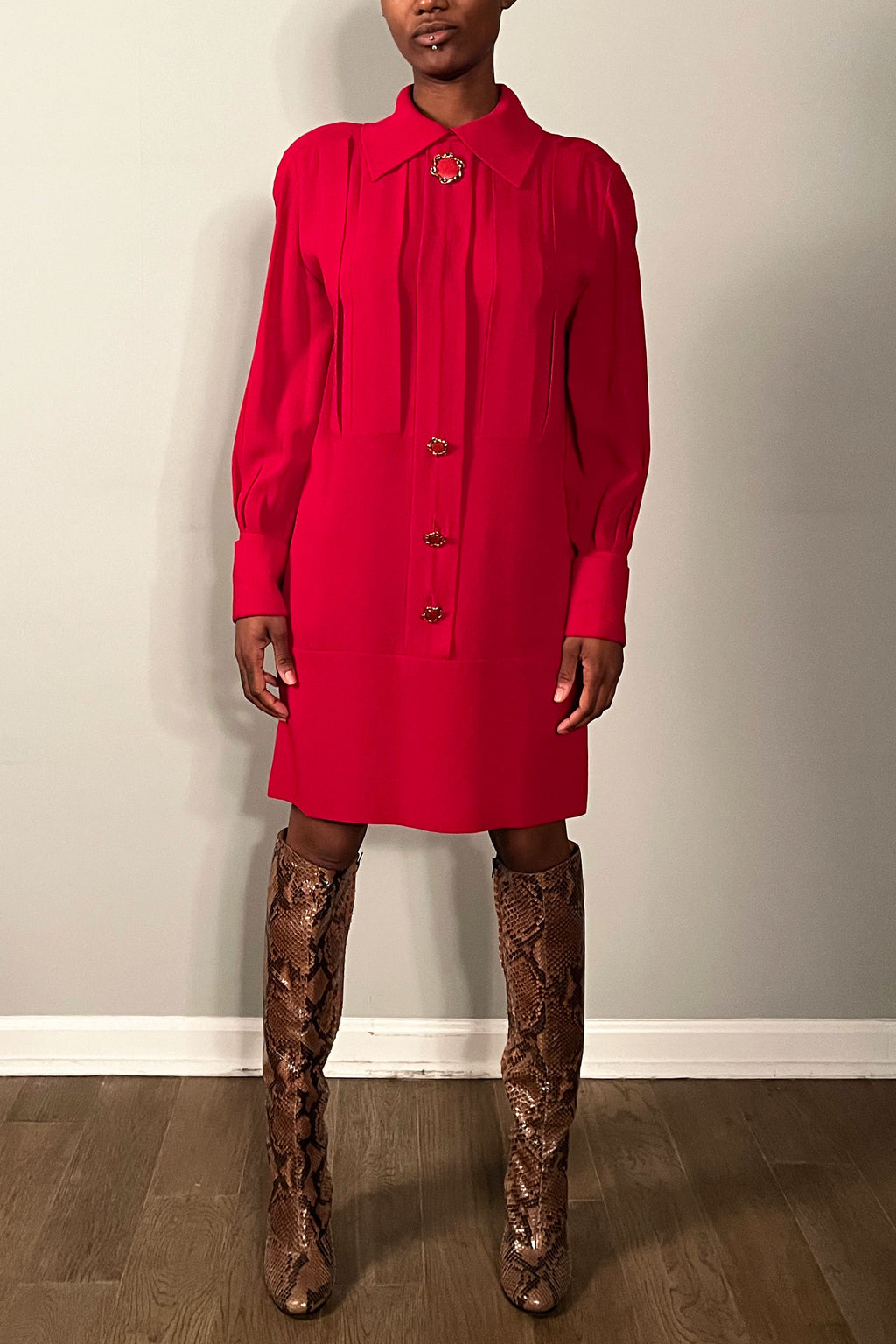 Karl Lagerfeld Red Silk Blend Mini Dress