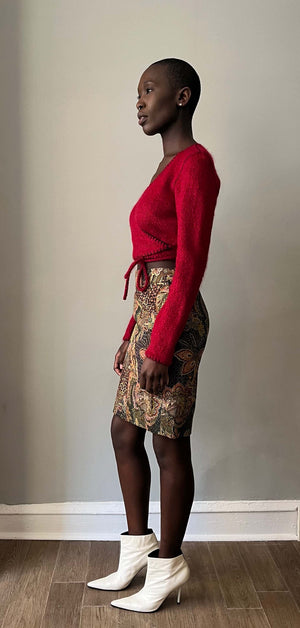 Christian Lacroix floral print cotton blend skirt suit