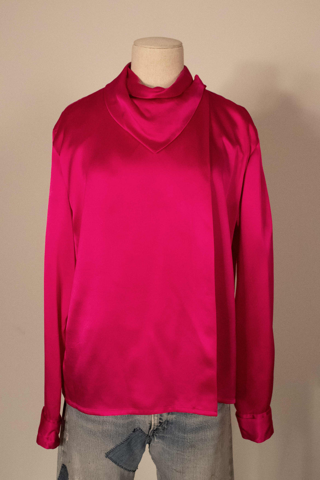 Revillon fuschia silk caplet blouse