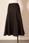 Yohji Yamamoto black cotton midi-skirt