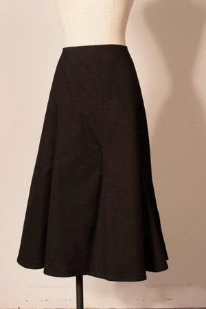 Yohji Yamamoto black cotton midi-skirt