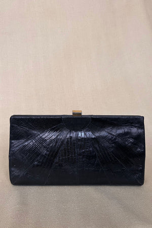 Vintage 1980s Karung Lizard Envelop Clutch/Shoulder Bag