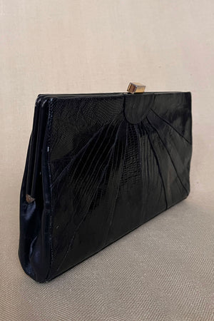 Vintage 1980s Karung Lizard Envelop Clutch/Shoulder Bag