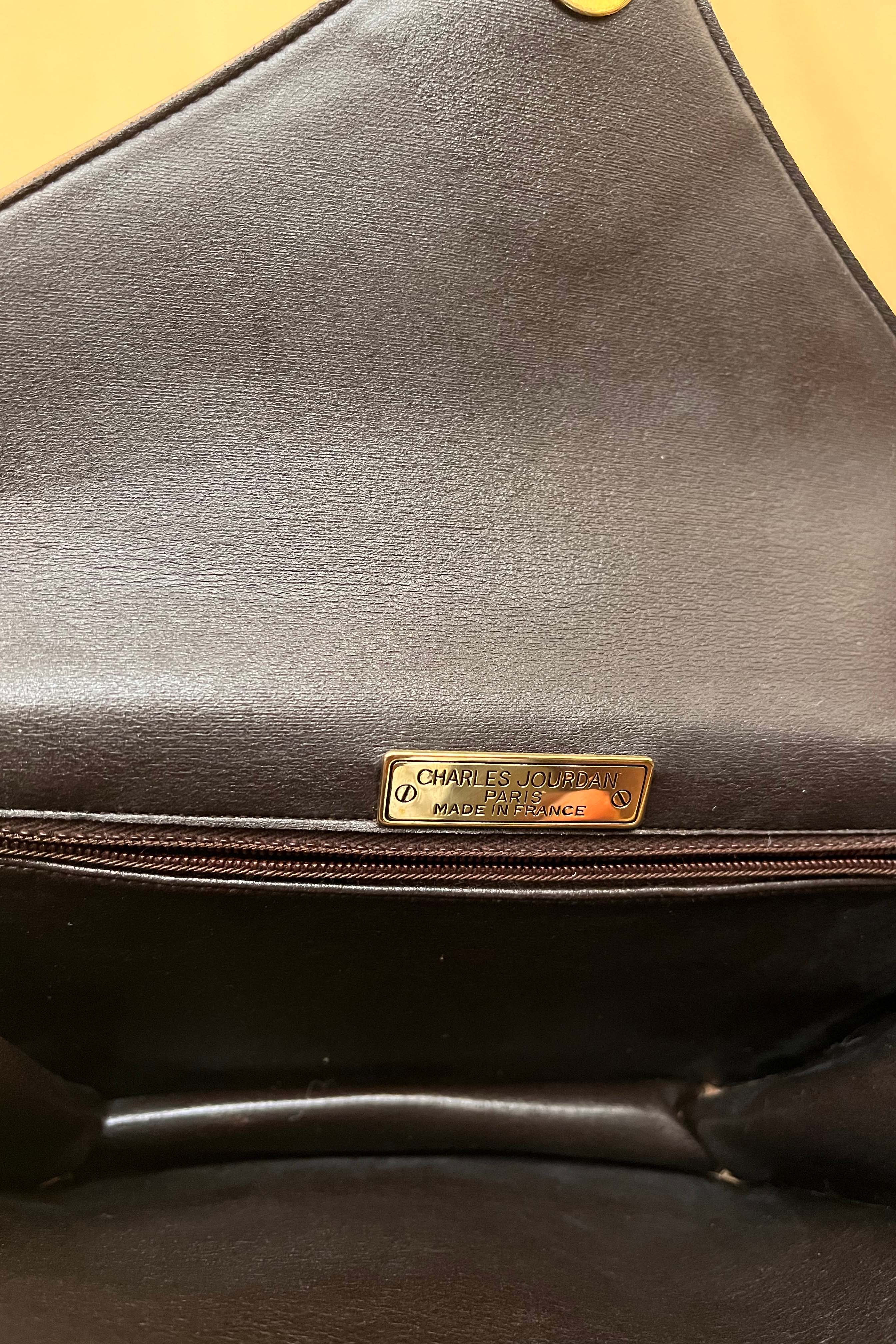 Charles Jourdan Paris beige leather crossbody bag