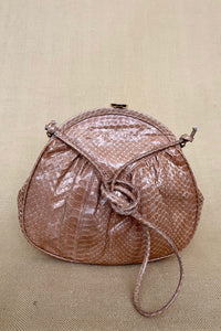 Salvatore Ferragamo beige python shoulder bag
