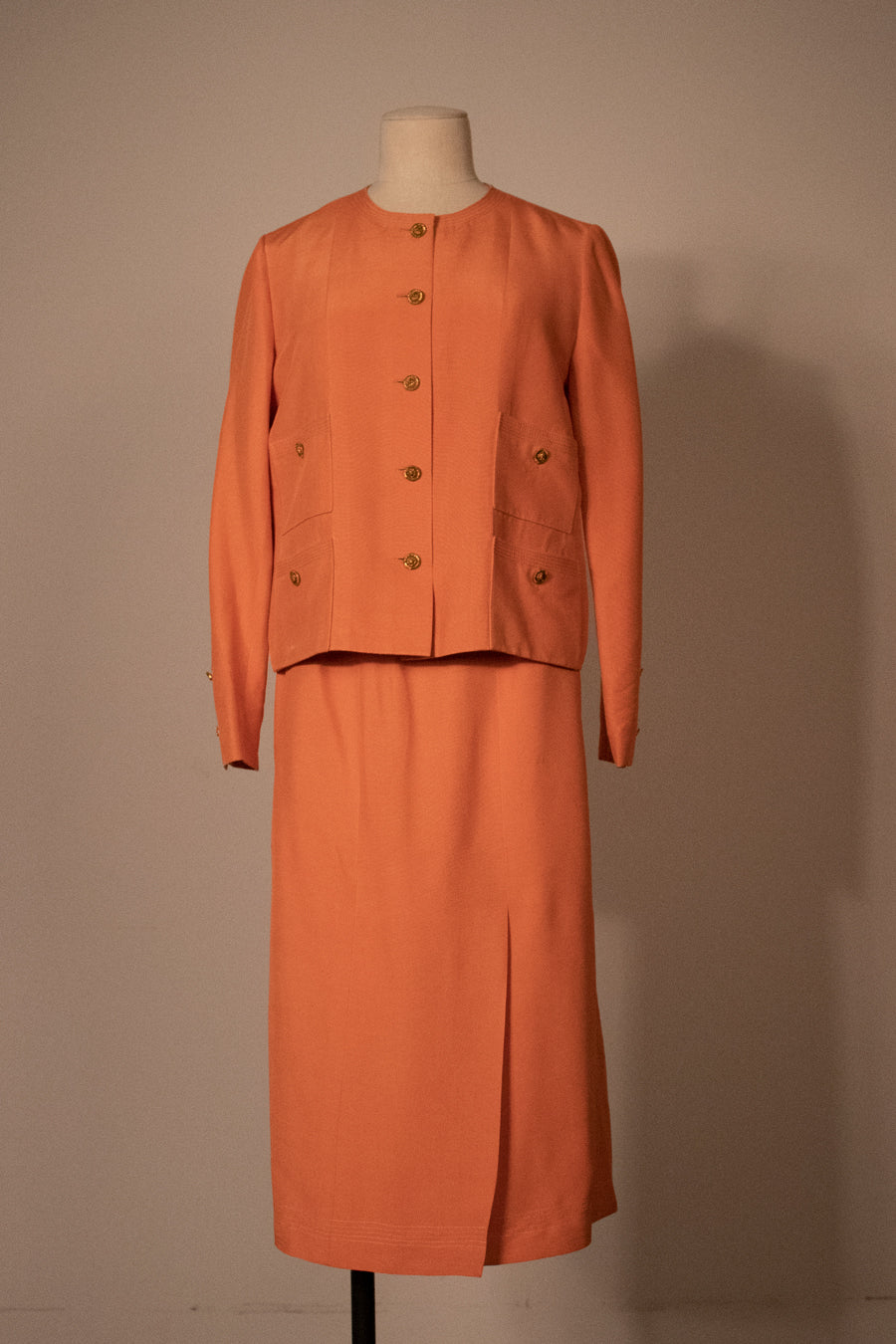 Chanel peach silk skirt suit – Moore Vintage Archive