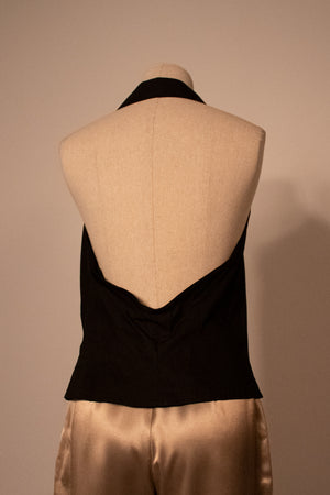 Sonia Rykiel black cotton halter top