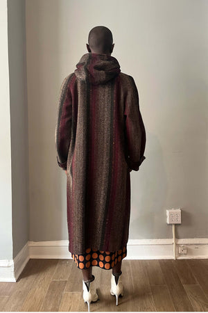 Hourihan Burg Striped Tweed Coat