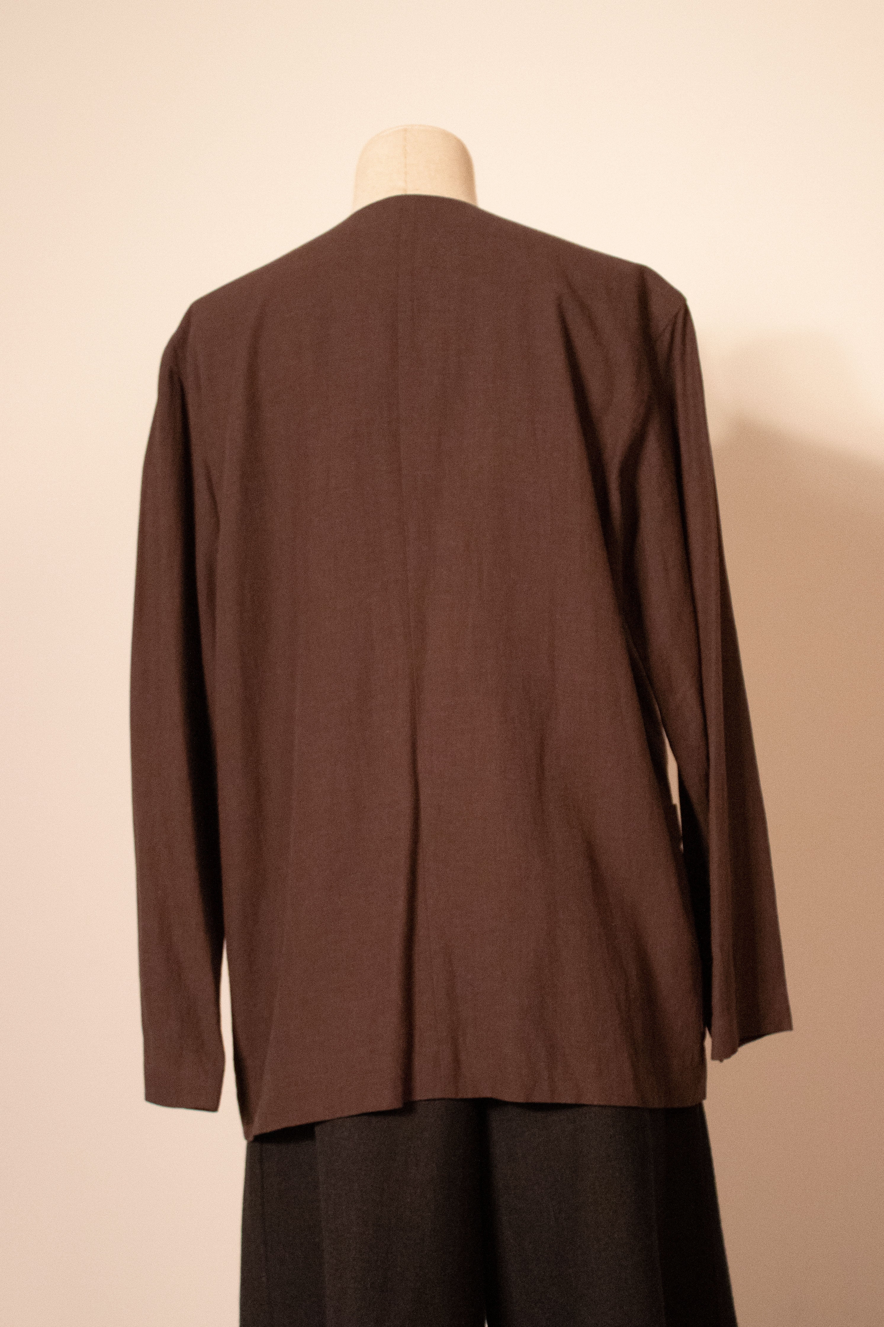 Miyake Plantation brown linen 2-pocket jacket