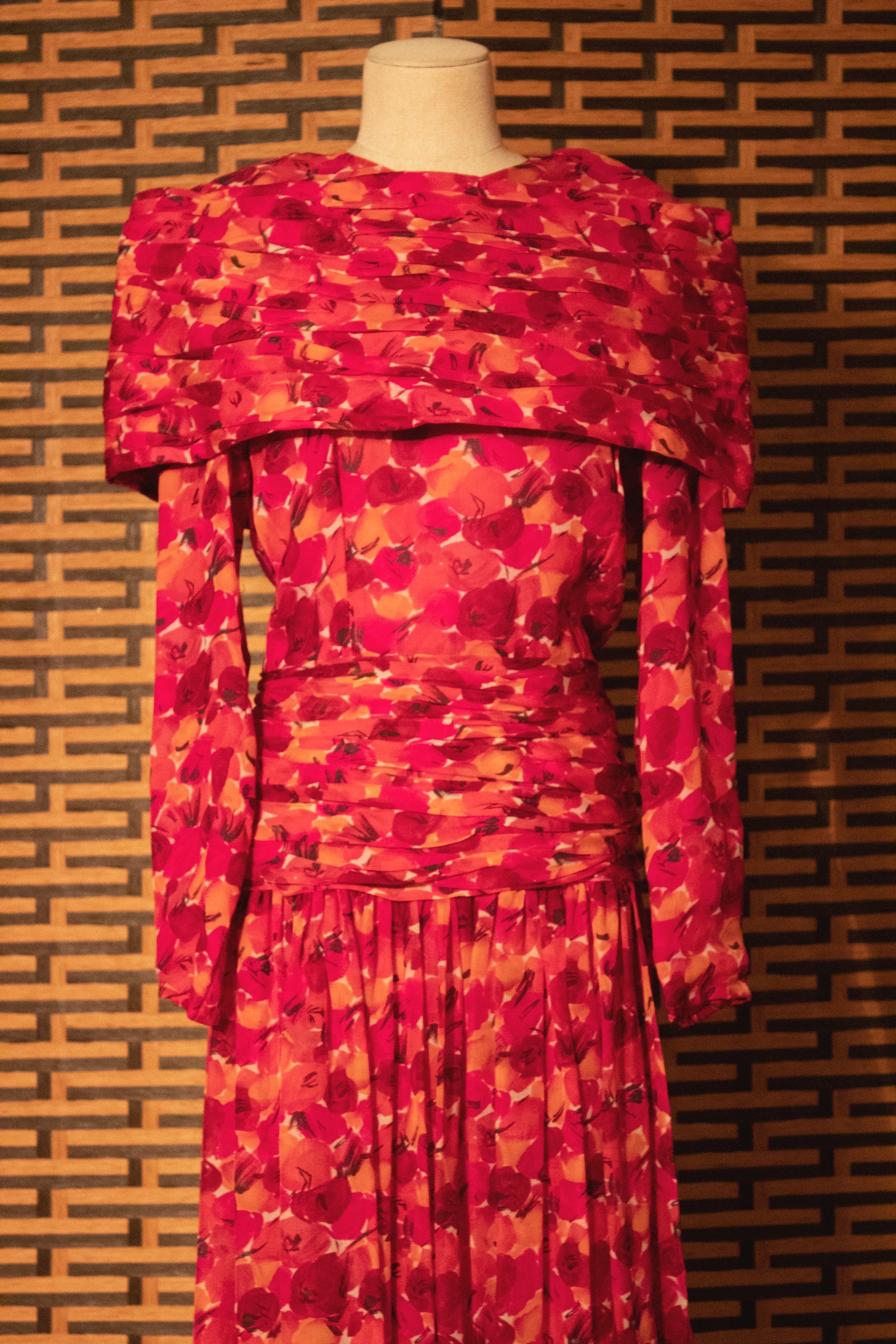 Nora Elias floral printed silk chiffon maxi dress