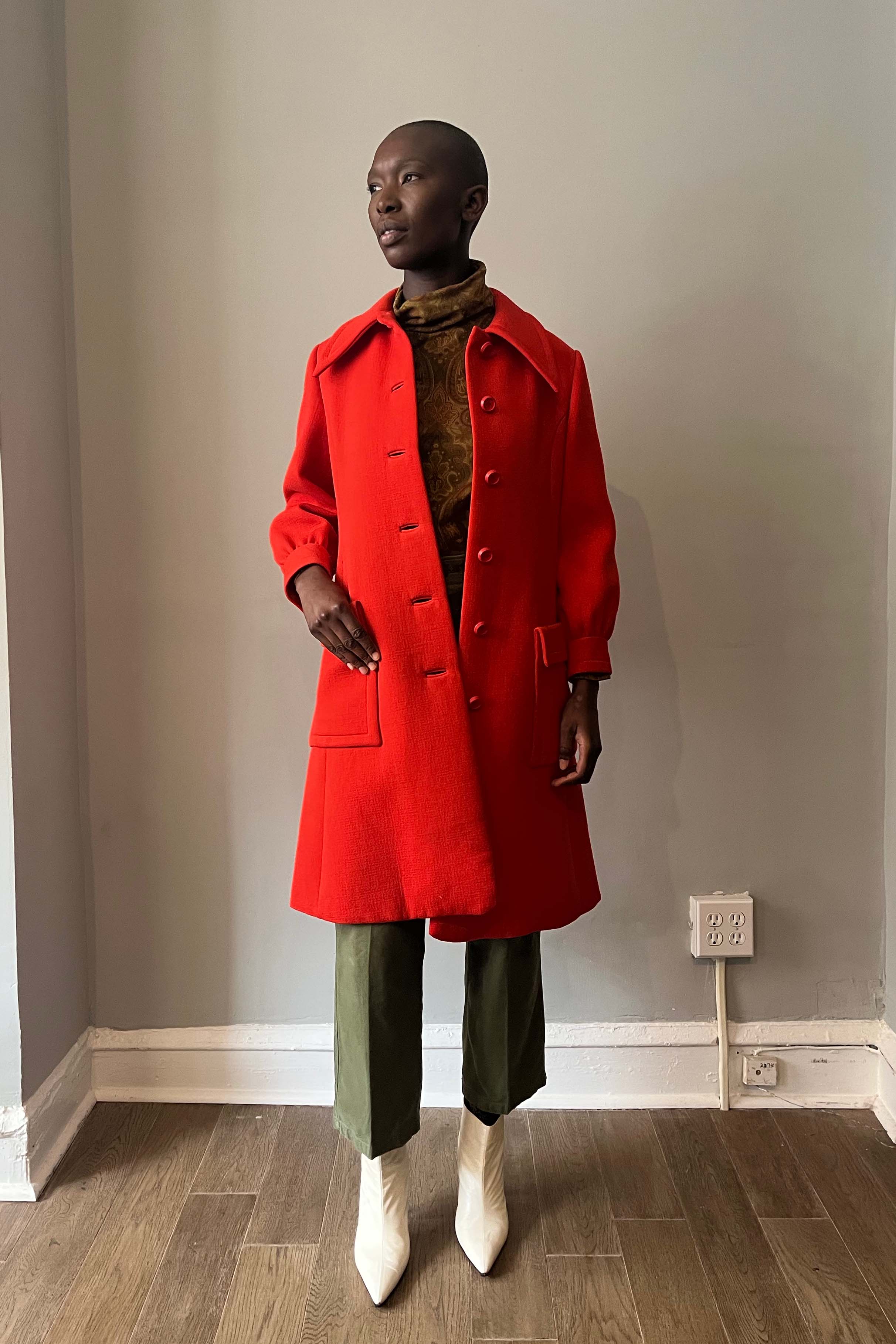 Bill Blass Red Wool Coat