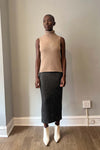 Hermes By Margiela Taupe Silk Knit Sleeveless Turtle