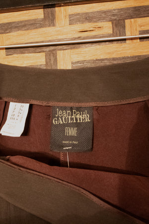 Jean Paul Gaultier wool blend olive "giant" trousers
