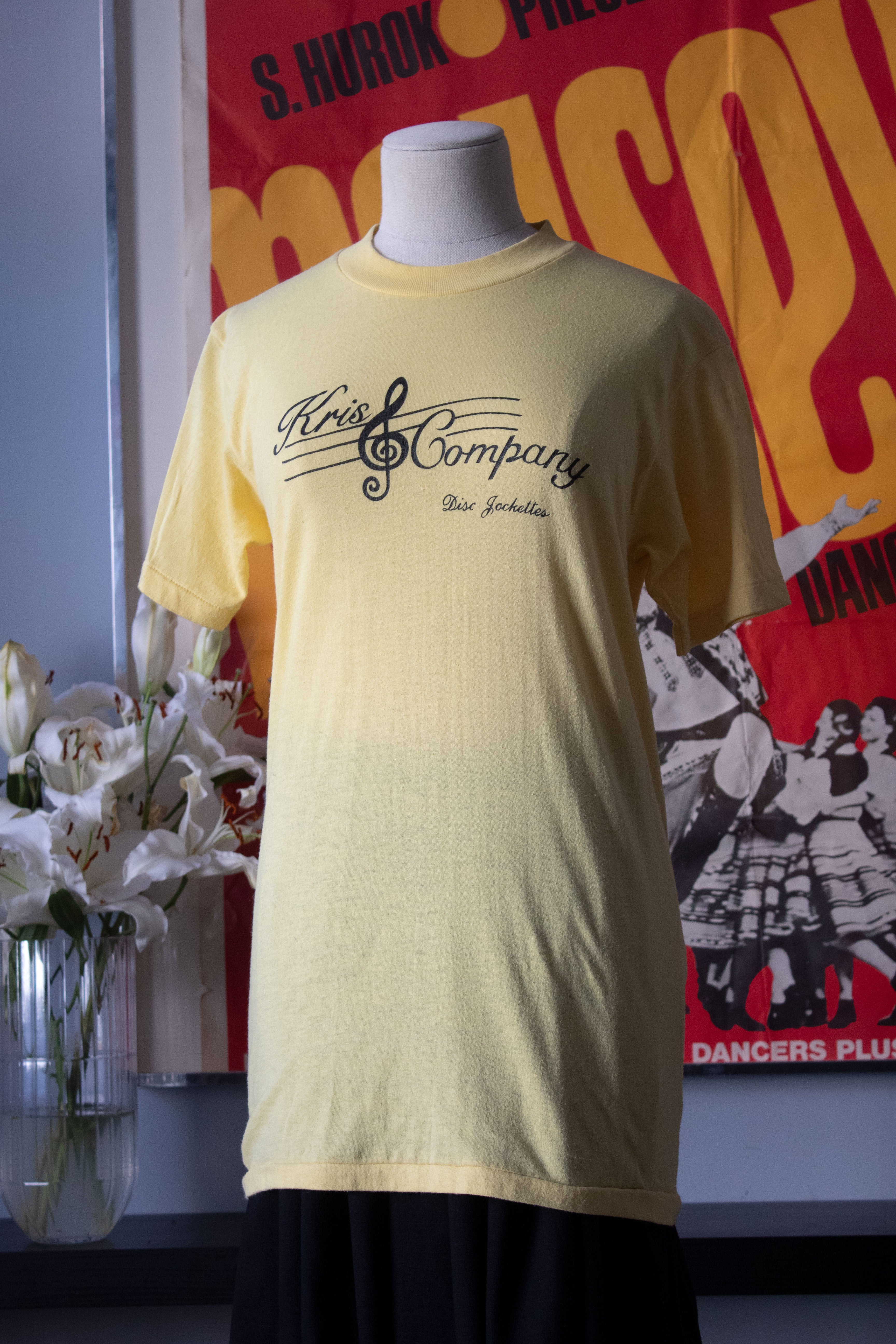 Kris Company Disc Jockette yellow cotton t-shirt