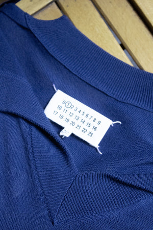 Margiela teal cotton blend knit dress
