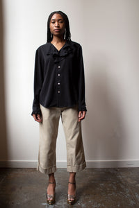 Matsuda black ruffle blouse