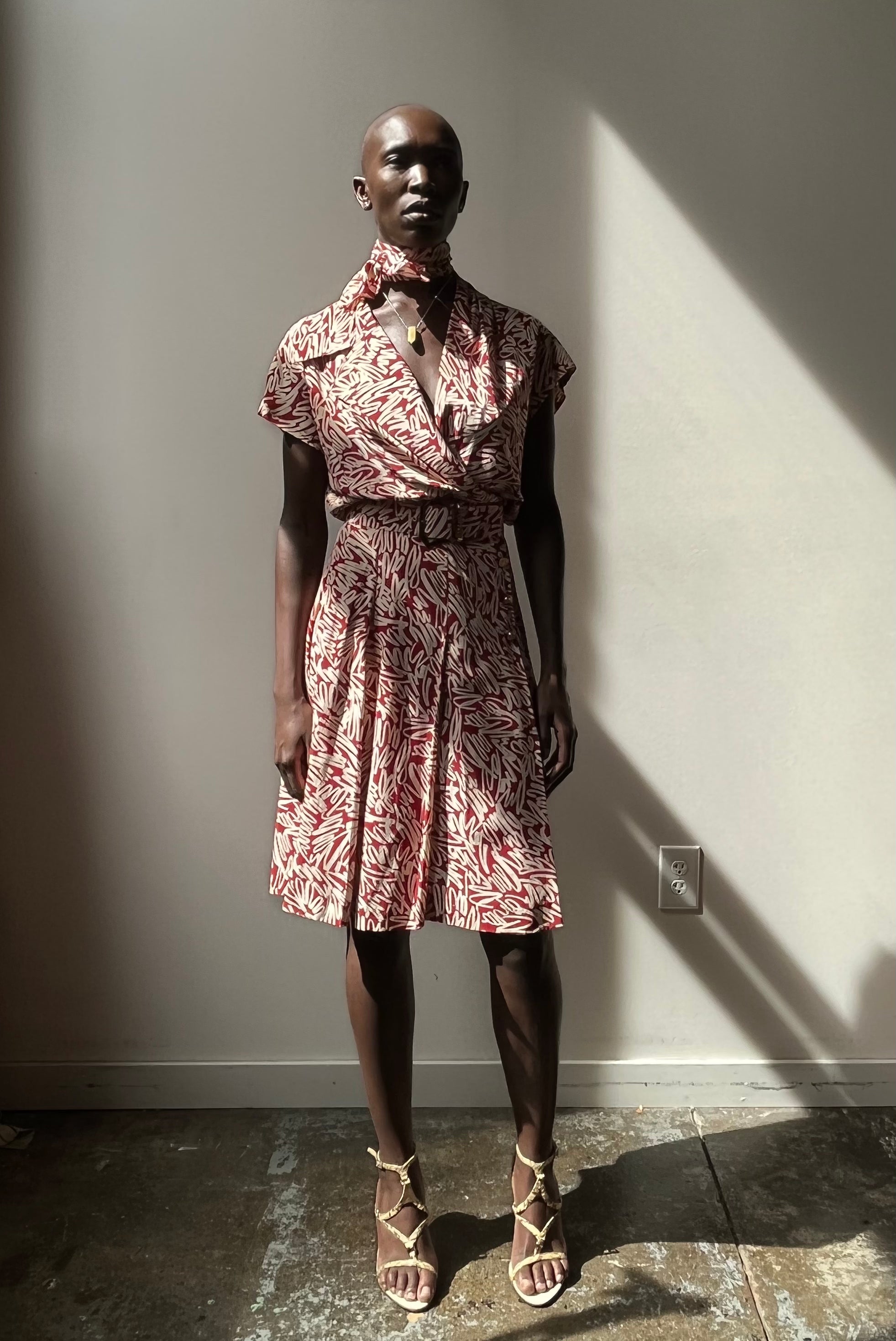 Chanel red silk cursive print dress – Moore Vintage Archive