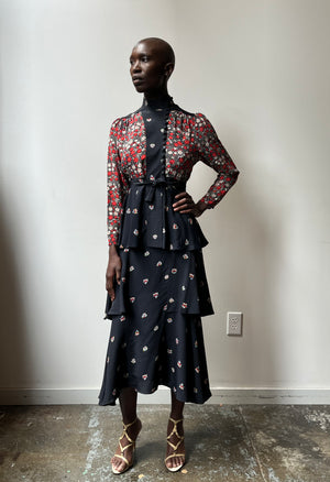 Ossie Clark x Celia Birtwell for Lord Taylor Printed Dress Set
