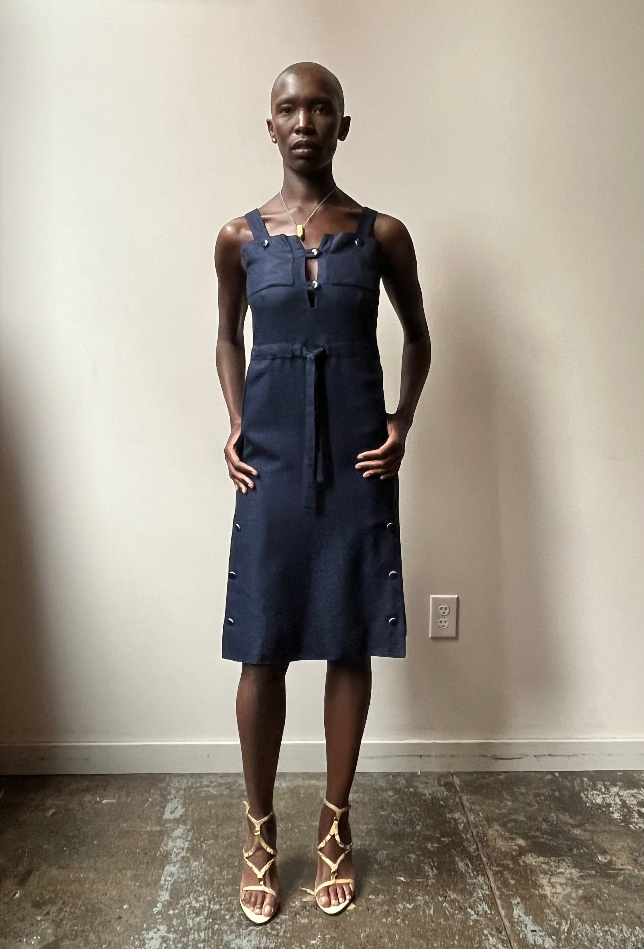 Courreges Navy Woven Rayon Dress – Moore Vintage Archive