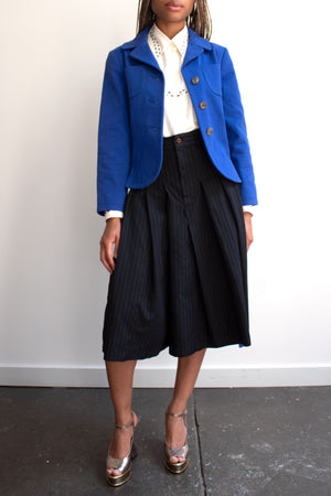 Margiela Klein Blue Cropped Cotton Blazer