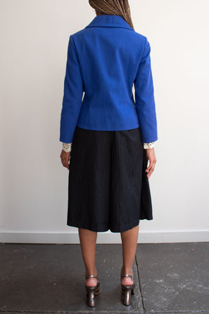 Margiela Klein Blue Cropped Cotton Blazer