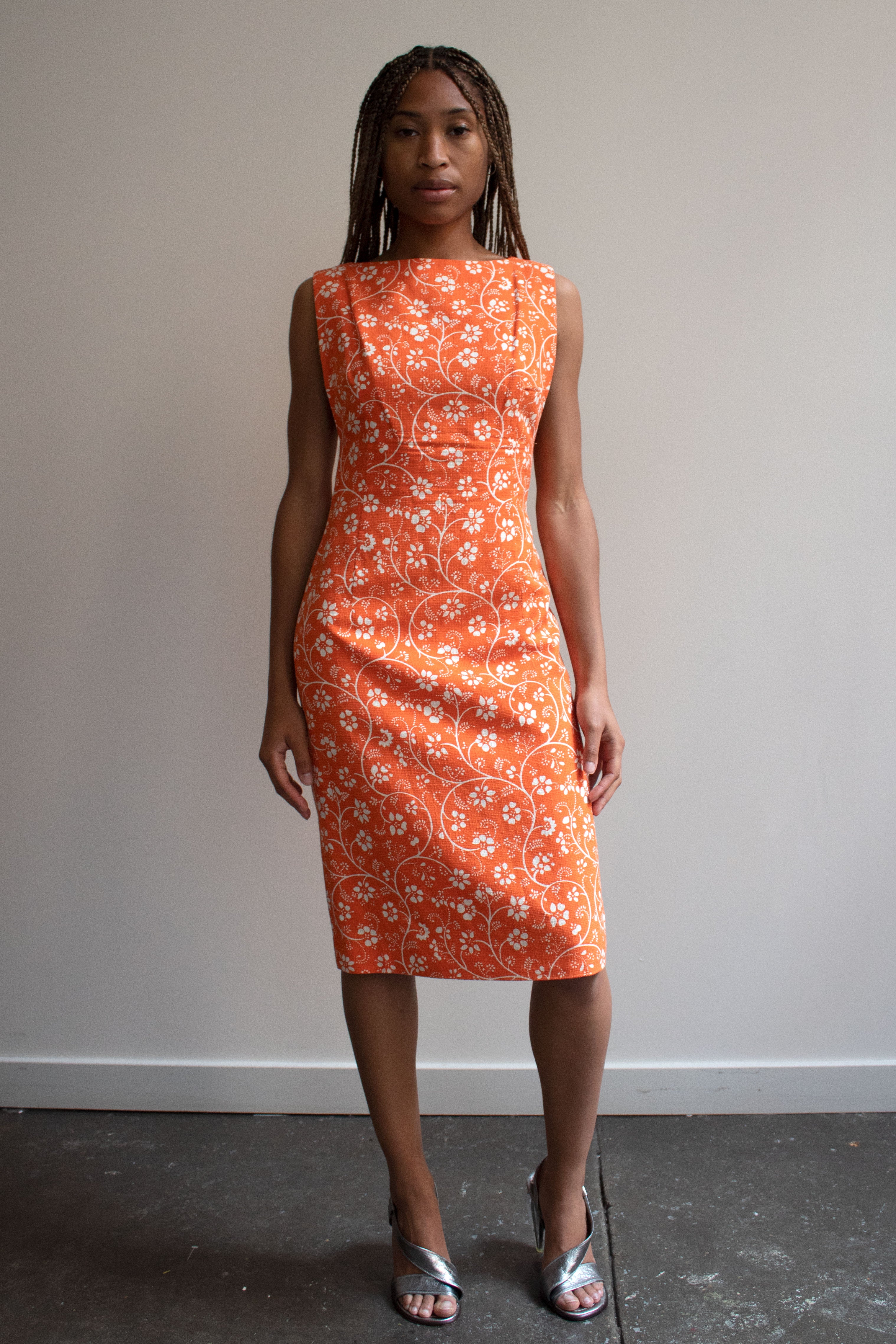 Gianni Versace Orange Cotton blend dress – Moore Vintage Archive Gianni Versace Orange Cotton blend dress – Moore Vintage Archive