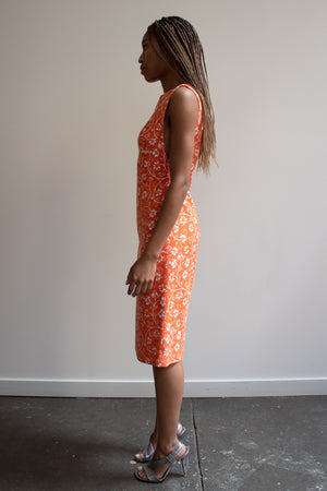 Gianni Versace Orange Cotton blend dress
