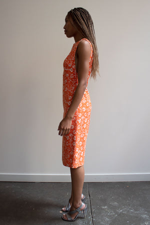 versace dress orange Versace Printed Silk Twill Mini Dress, Female, Orange, 36