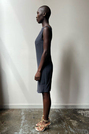 Costume National grey silk crepe backless shift dress Moore Vintage Archive Costume National grey silk crepe backless shift dress Moore Vintage Archive