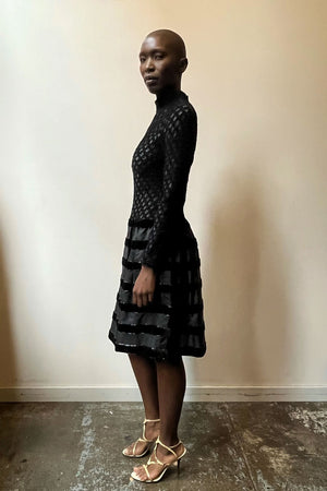 Courreges black woven drop-waist dress Moore Vintage Archive Courreges black woven drop-waist dress Moore Vintage Archive