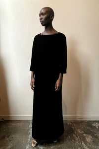 Yves Saint Laurent Couture black velvet gown