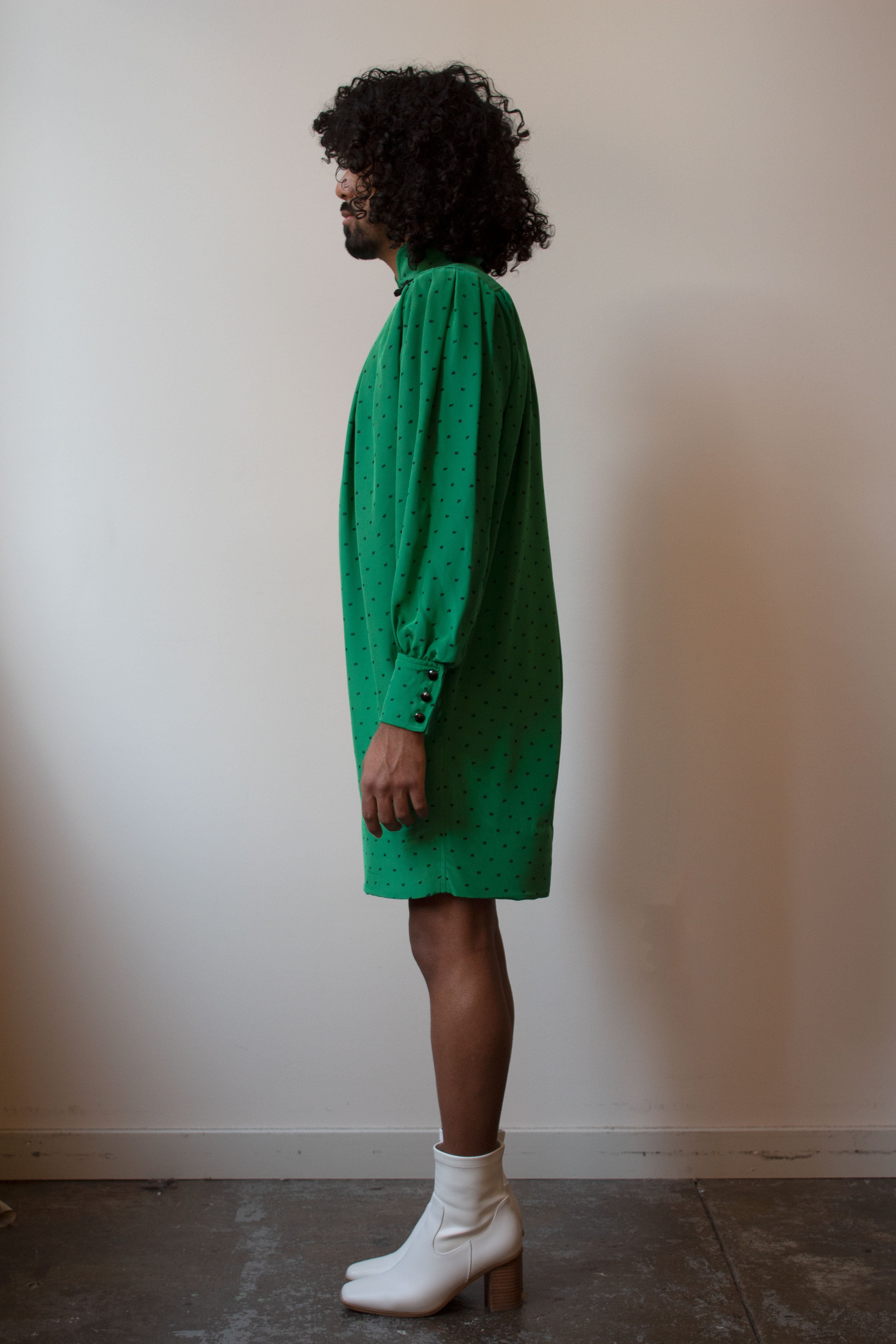 Ungaro green printed silk dress