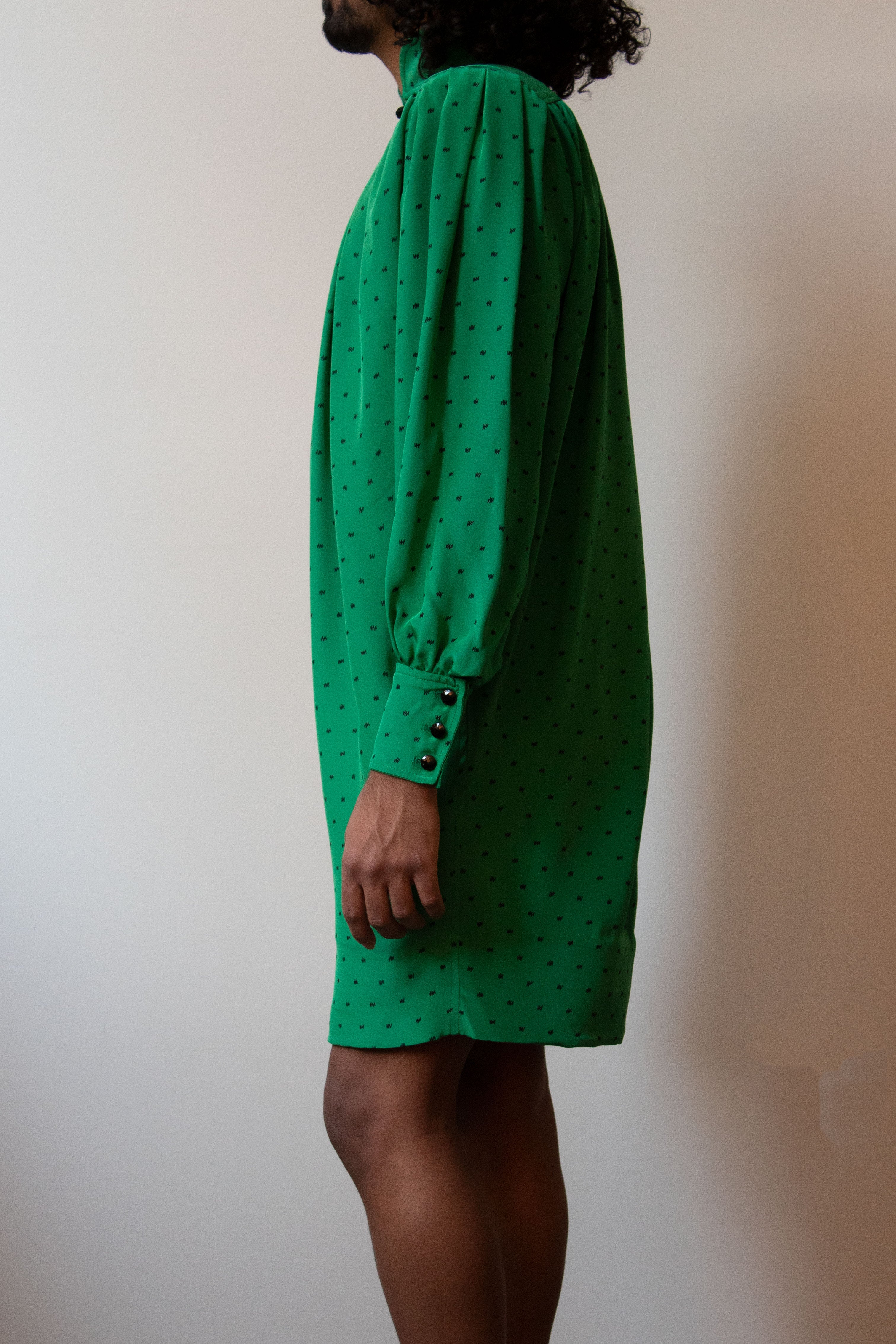 Ungaro green printed silk dress Moore Vintage Archive Ungaro green printed silk dress Moore Vintage Archive