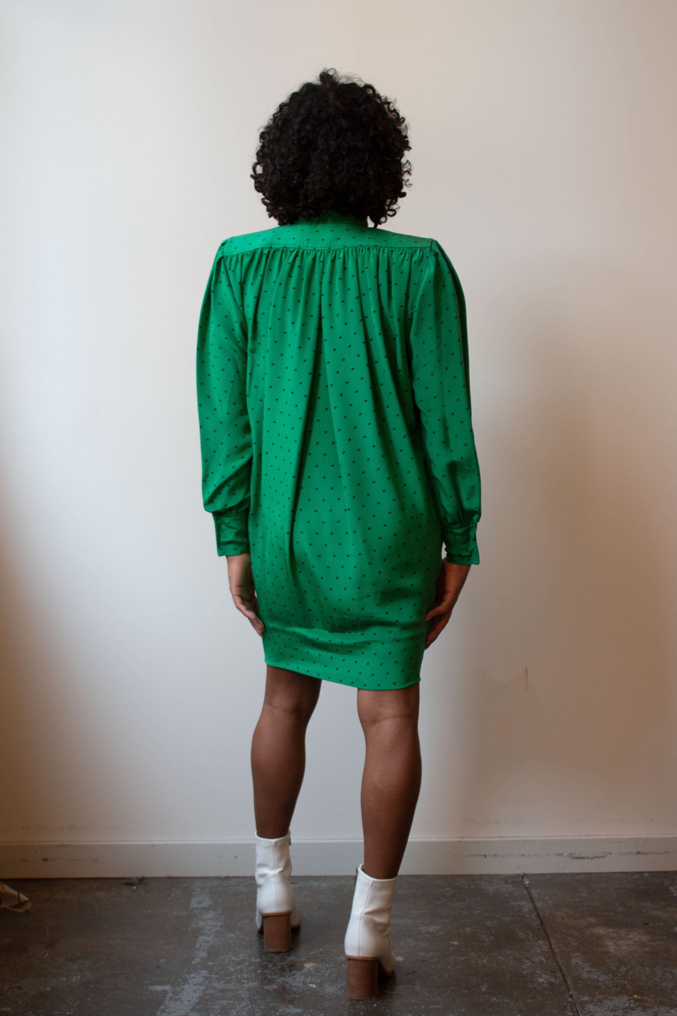 Ungaro green printed silk dress Moore Vintage Archive Ungaro green printed silk dress Moore Vintage Archive