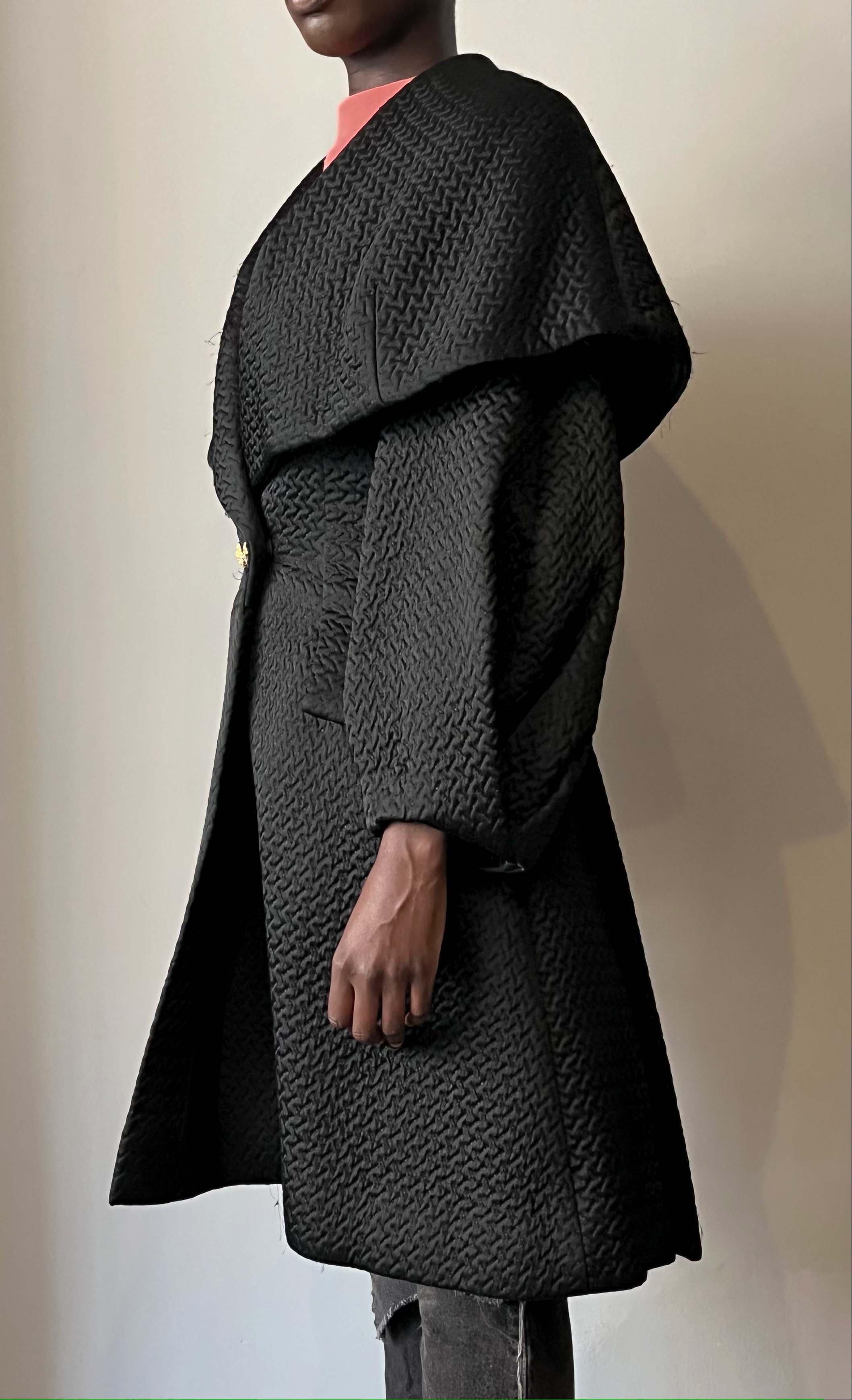 Christian Lacroix demi-couture black wool-blend sculptural coat